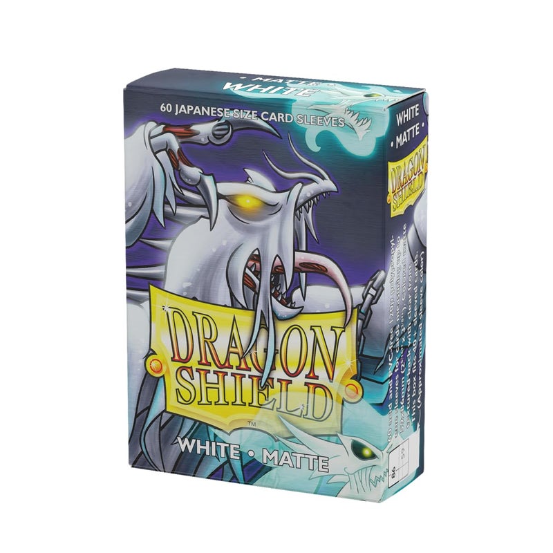 Arcane Tinmen Dragon Shield | Japanese Size Card Matte Sleeves | 60 CT - Smooth & Tough Premium TCG Sleeves - Compatible with Yu-Gi-Oh, Naruto, Cardfight & Vanguard | White - Image 1
